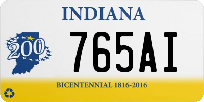 IN license plate 765AI