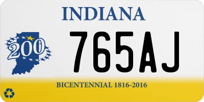 IN license plate 765AJ