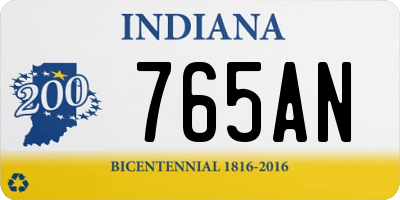 IN license plate 765AN