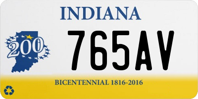 IN license plate 765AV
