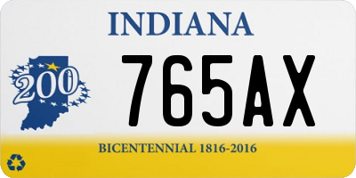 IN license plate 765AX