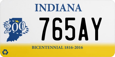 IN license plate 765AY