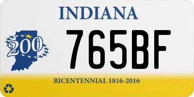 IN license plate 765BF