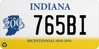 IN license plate 765BI