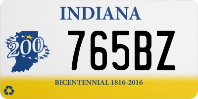 IN license plate 765BZ