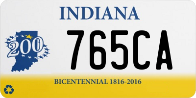 IN license plate 765CA