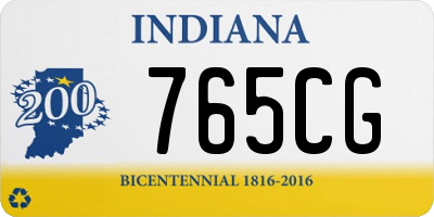 IN license plate 765CG