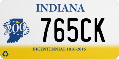 IN license plate 765CK