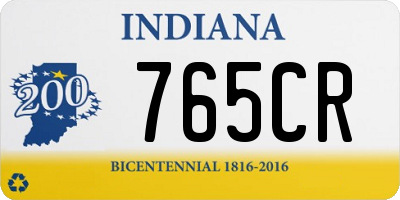 IN license plate 765CR