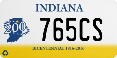 IN license plate 765CS