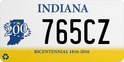 IN license plate 765CZ