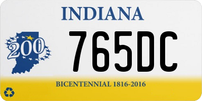 IN license plate 765DC