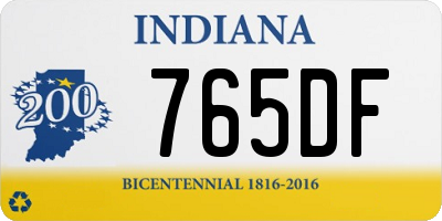 IN license plate 765DF