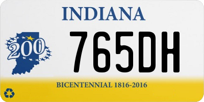 IN license plate 765DH