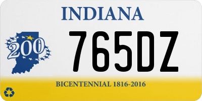 IN license plate 765DZ