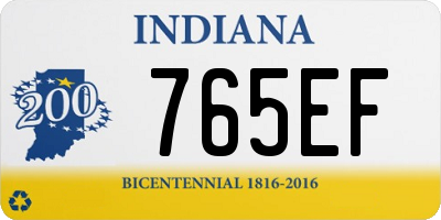 IN license plate 765EF