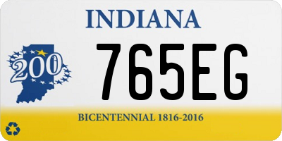 IN license plate 765EG