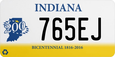 IN license plate 765EJ