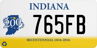 IN license plate 765FB