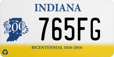 IN license plate 765FG