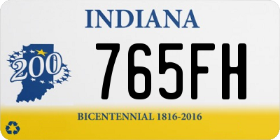 IN license plate 765FH