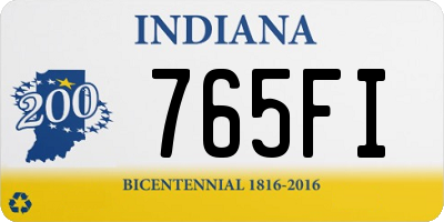 IN license plate 765FI