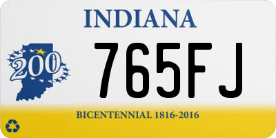 IN license plate 765FJ