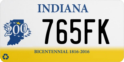 IN license plate 765FK