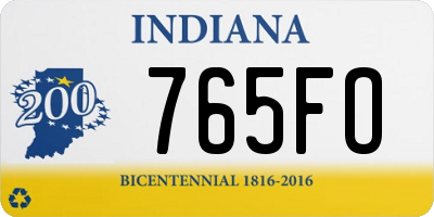 IN license plate 765FO