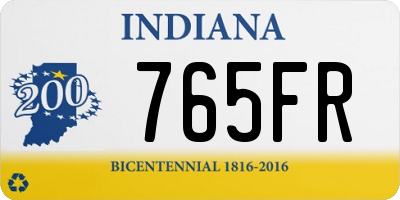 IN license plate 765FR