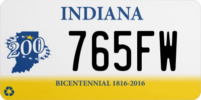 IN license plate 765FW