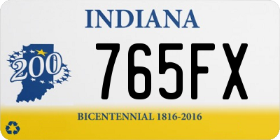 IN license plate 765FX