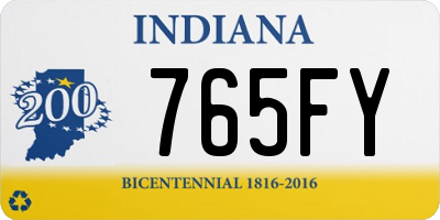 IN license plate 765FY