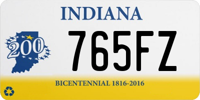 IN license plate 765FZ