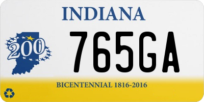 IN license plate 765GA