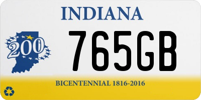 IN license plate 765GB