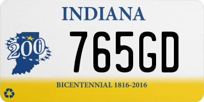 IN license plate 765GD