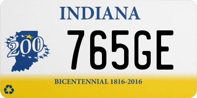 IN license plate 765GE