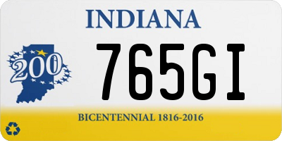 IN license plate 765GI