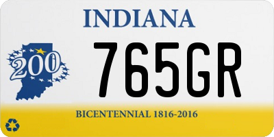 IN license plate 765GR