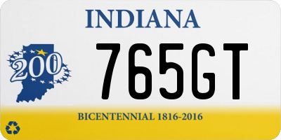 IN license plate 765GT
