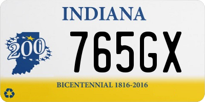 IN license plate 765GX