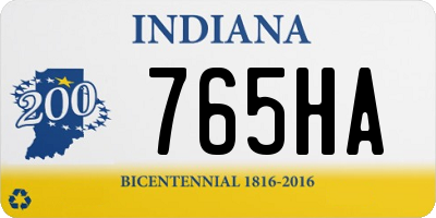 IN license plate 765HA