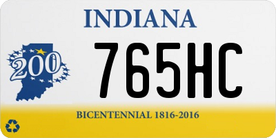 IN license plate 765HC