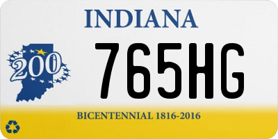 IN license plate 765HG