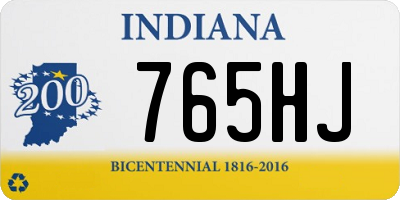 IN license plate 765HJ