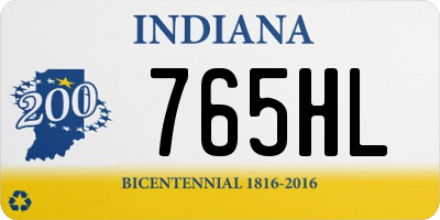 IN license plate 765HL