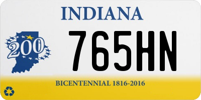 IN license plate 765HN