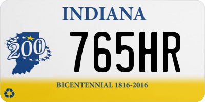 IN license plate 765HR