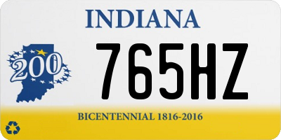 IN license plate 765HZ